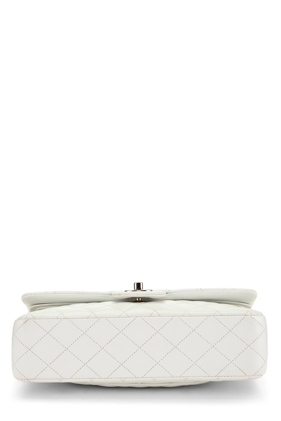 White Quilted Caviar Classic Double Flap Medium, , large image number 4