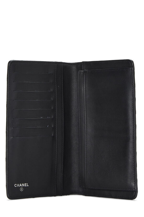 Black Quilted Lambskin Long Wallet, , large image number 4