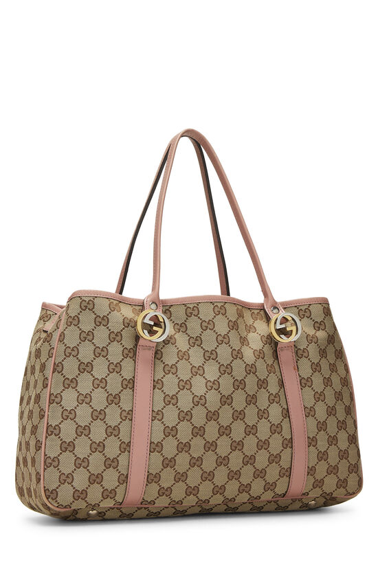 Pink GG Canvas Twins Tote, , large image number 1