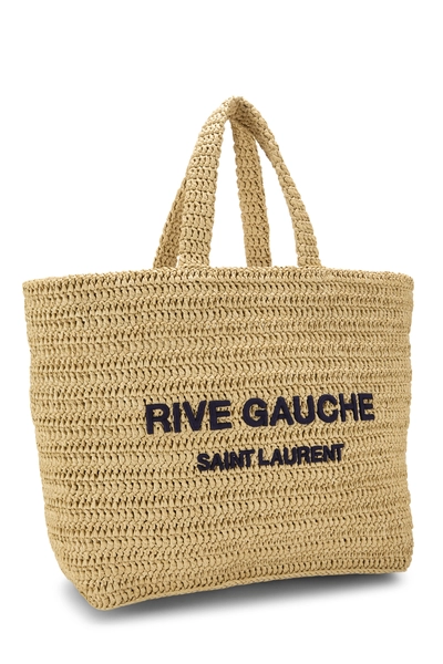 YSL Beige Raffia Rive Gauche Tote — photo 2