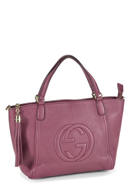 Purple Grained Leather Soho Top Handle Bag, , large image number 1