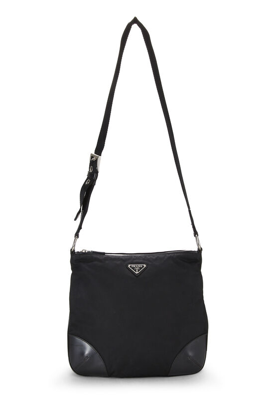Black Nylon Shoulder Bag, , large image number 2