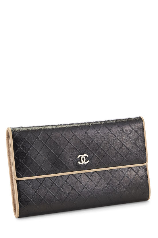 Black Calfskin Long Wallet, , large image number 1