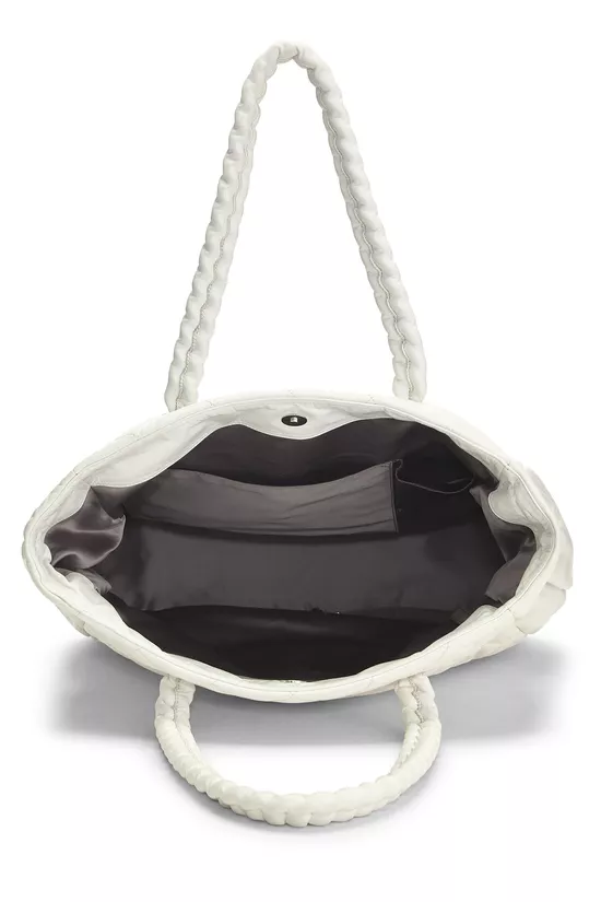 White Lambskin Hidden Chain Tote, , large image number 5