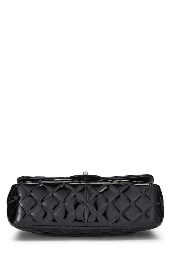 Black Quilted Patent Leather New Classic Double Flap Jumbo