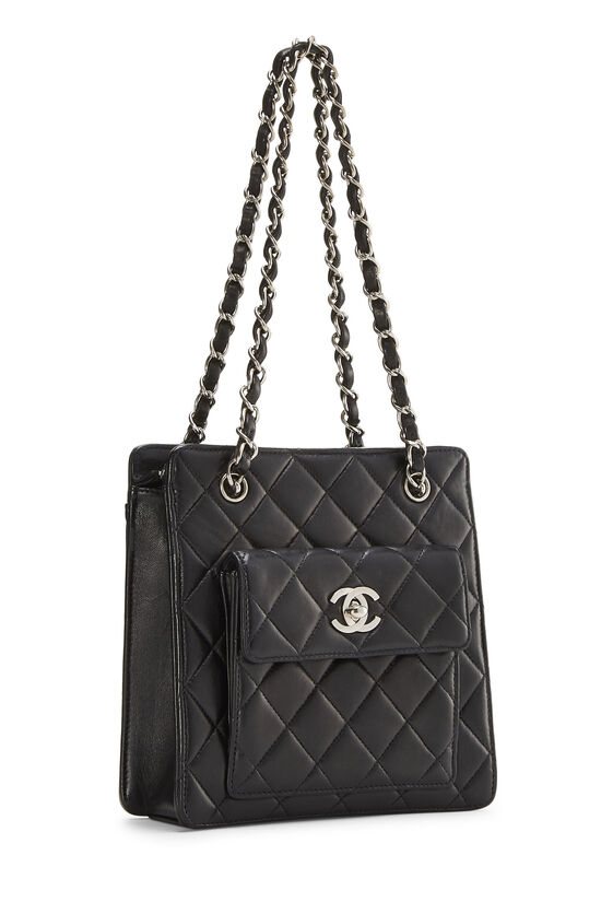 Black Quilted Lambskin Pocket Tote Mini, , large image number 1