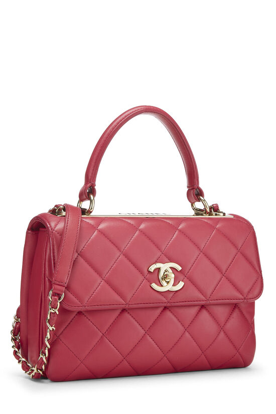Pink Lambskin Trendy Flap Top Handle Bag , , large image number 3