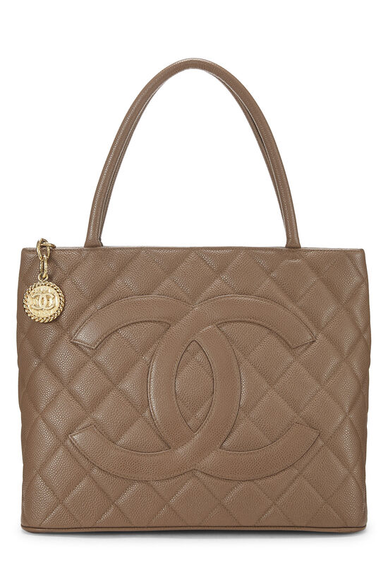 Brown Quilted Caviar Medallion Tote, , large image number 0