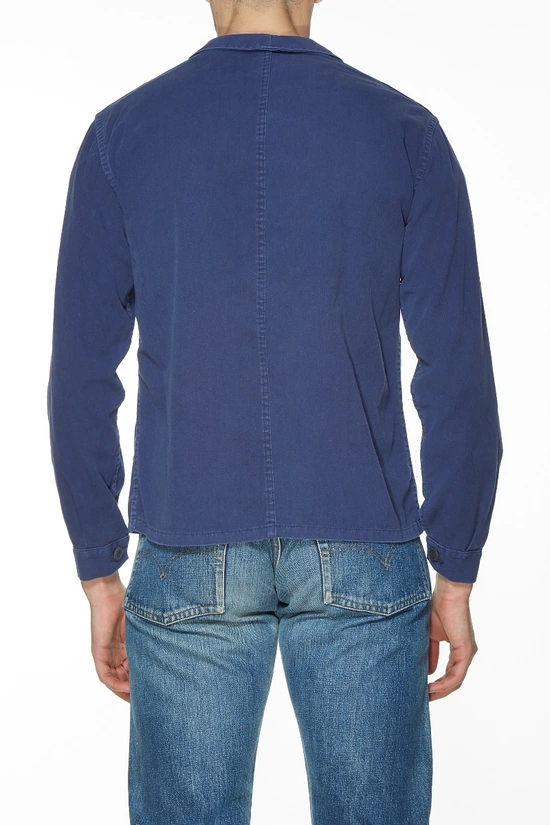 Indigo Blue Canvas French Chore Jacket, , large image number 1