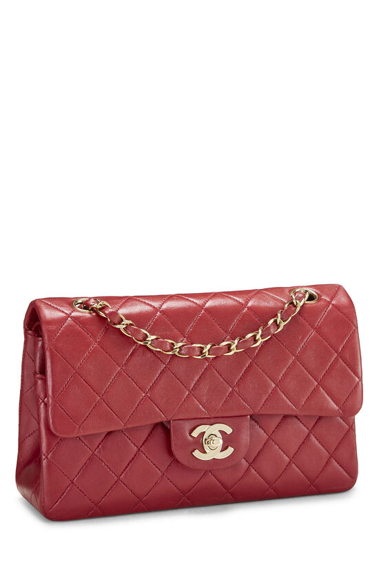 Red Quilted Lambskin Classic Double Flap Small, , large image number 1