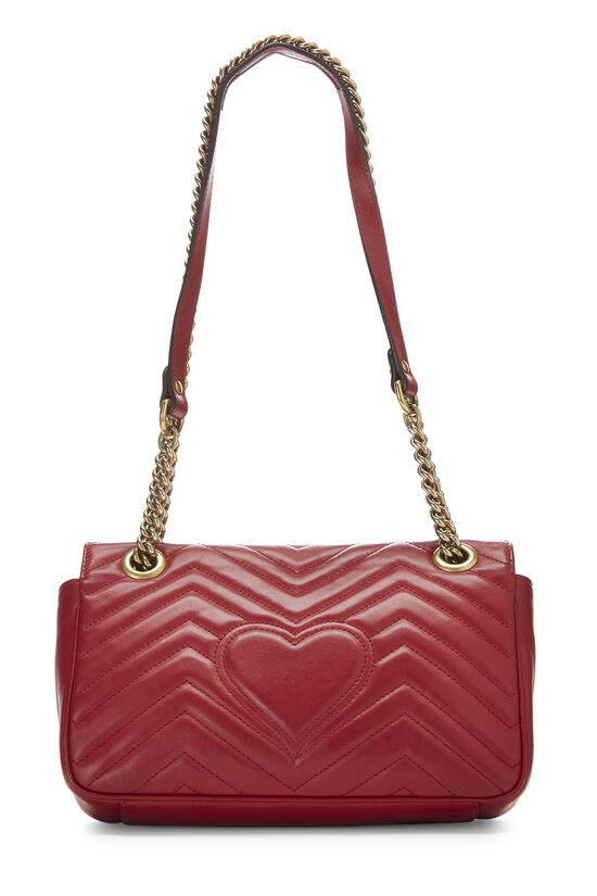 Red Matelassé Leather Marmont Shoulder Bag Small, , large image number 3
