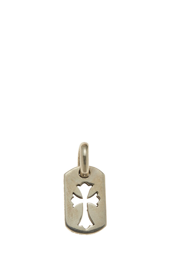 Sterling Silver Cross Dog Tag Charm Small, , large image number 0