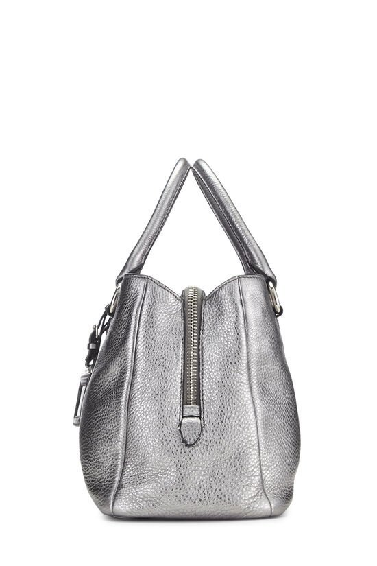 Silver Vitello Daino Convertible Shopping Handle Bag, , large image number 3
