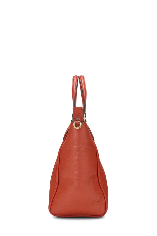 Orange Grained Leather Soho Top Handle Bag, , large image number 2