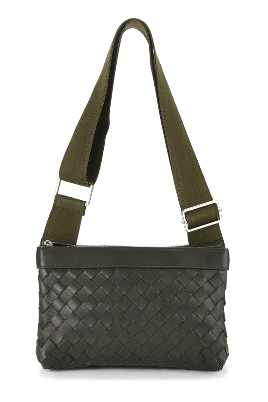 Green Intrecciato Leather Duo Crossbody Bag, , large image number 0