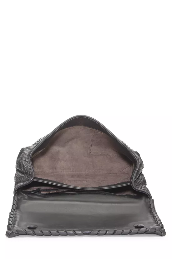 Grey Intrecciato Leather Olimpia Shoulder Bag Medium, , large image number 5