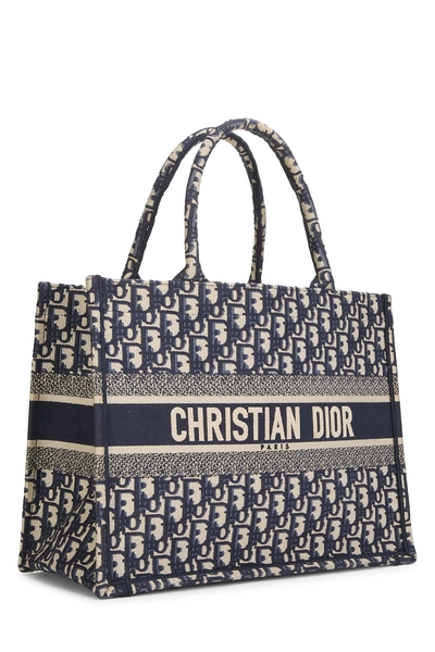 Navy Diorissimo Canvas Book Tote Medium, , large