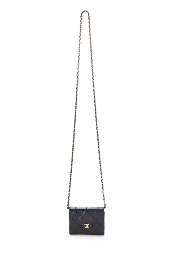 Black Quilted Lambskin Classic Flap Coin Purse, , large image number 1