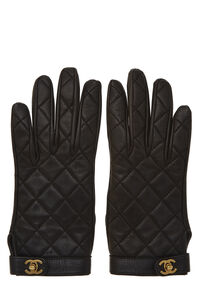 Louis Vuitton Black Lambskin Staples Edition Gloves