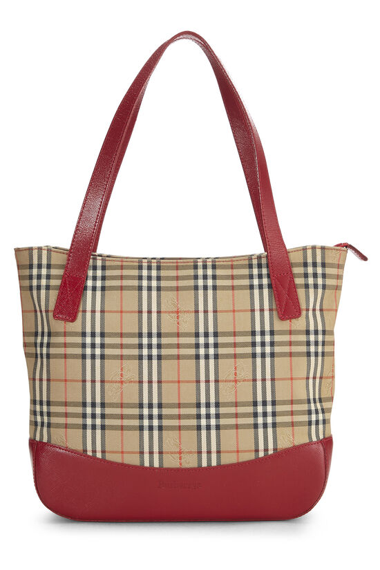 Red Haymarket Check Canvas Tote Small, , large image number 0