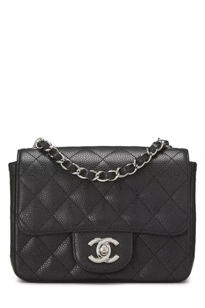 Chanel Black Quilted Caviar Square Flap Mini