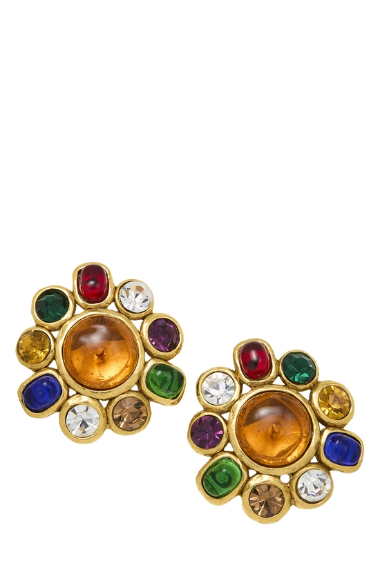 Multicolor Gripoix Gold Earrings, , large image number 0