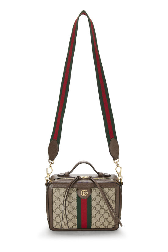 Gucci Brown Original GG Supreme Canvas Web Ophidia Shoulder Bag Medium ...