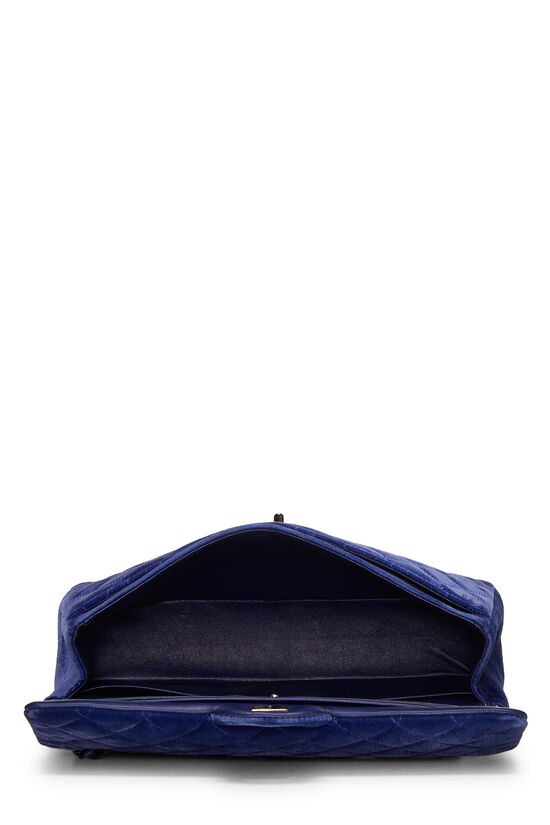 Navy Quilted Velvet Classic Double Flap Medium, , large image number 6