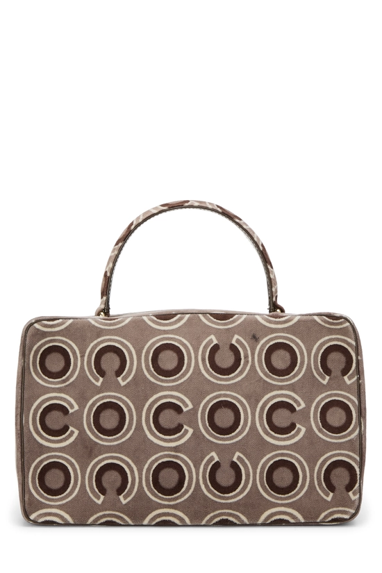 Brown Velvet Retro Coco Handle Bag, , large image number 3