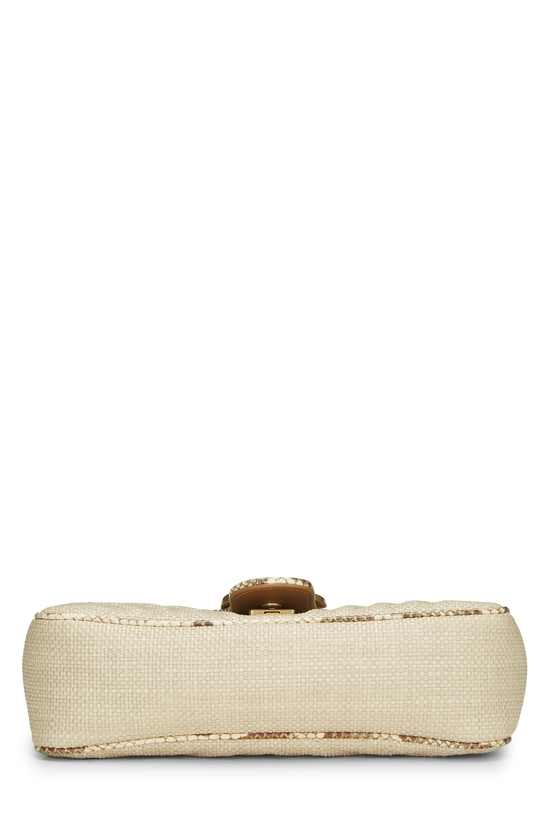 Beige Raffia GG Marmont Shoulder Bag Small, , large image number 4