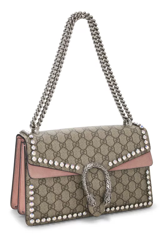 Pink Original GG Supreme Crystal Embellished Dionysus Shoulder Bag Medium, , large image number 1