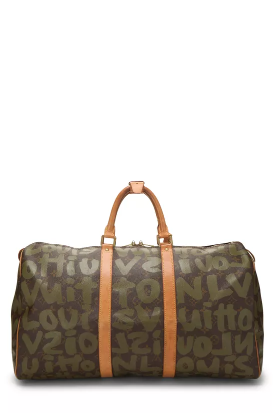 Stephen Sprouse x Louis Vuitton Green Monogram Graffiti Keepall 50, , large image number 3