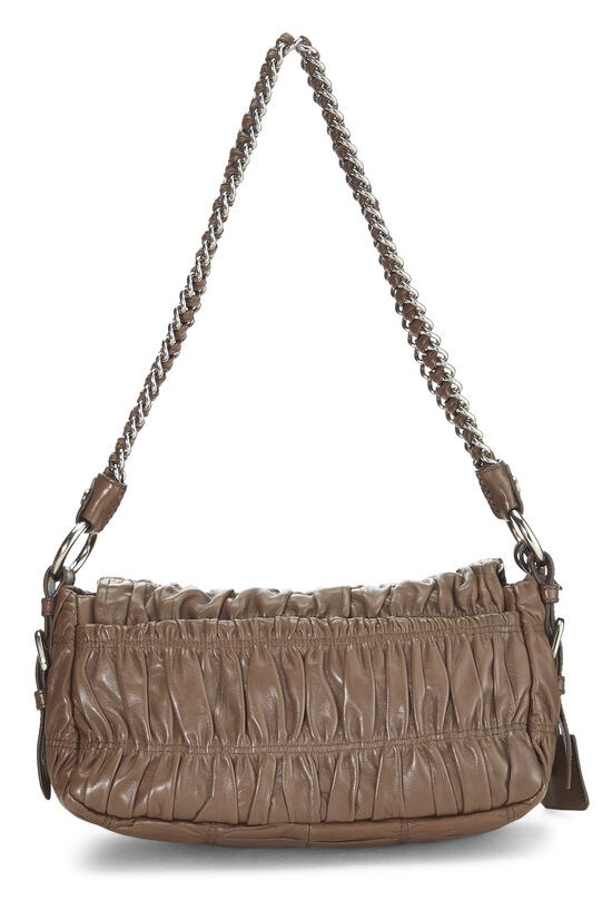 Brown Nappa Gaufre Shoulder Bag, , large image number 3