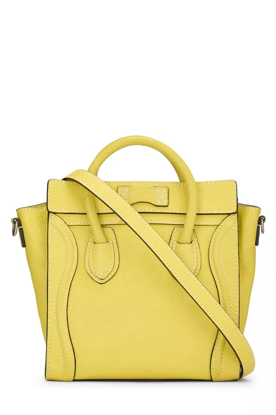Yellow Drummed Calfskin Luggage Nano, , large image number 3