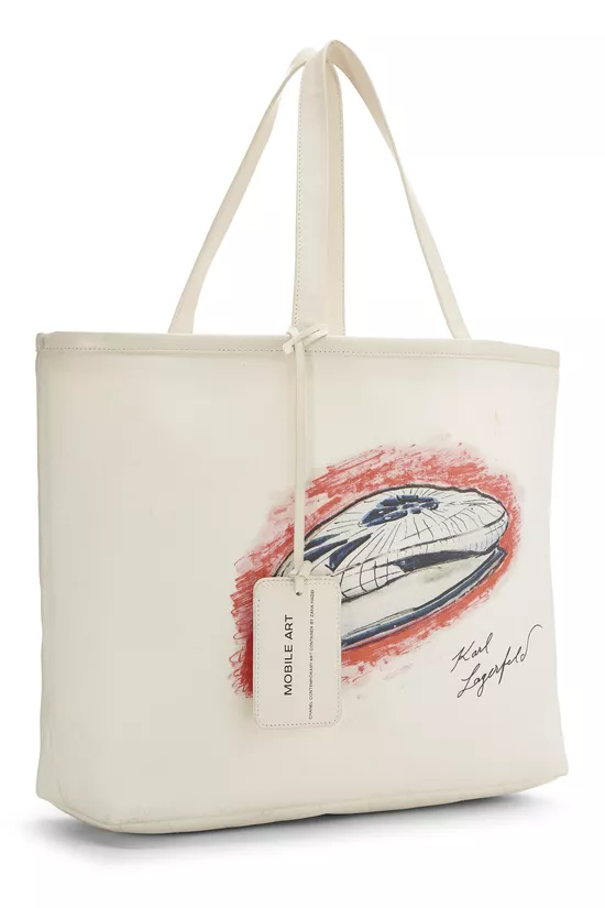 White Canvas Mobile Art Tote, , large image number 1