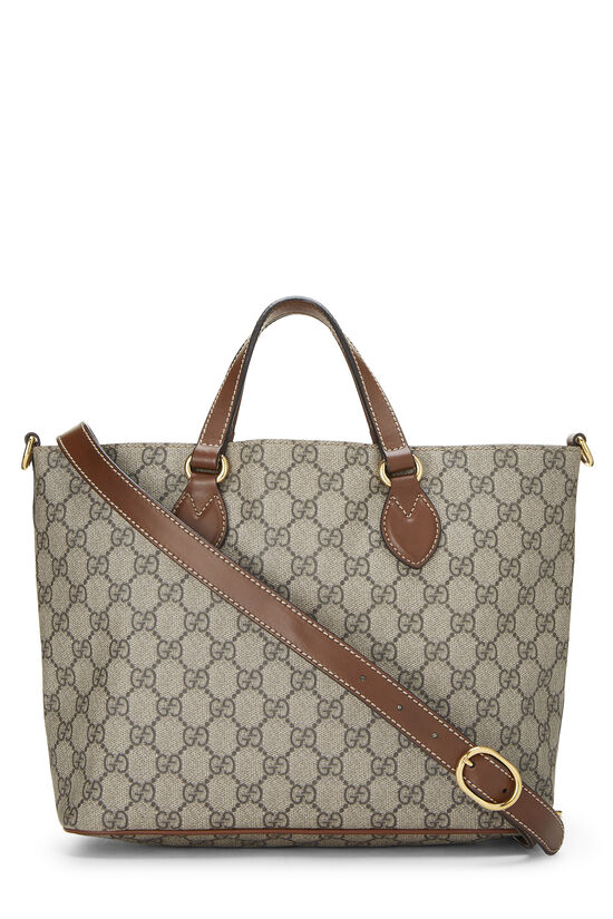 Small GG Supreme Canvas Tote Bag in Brown - Gucci