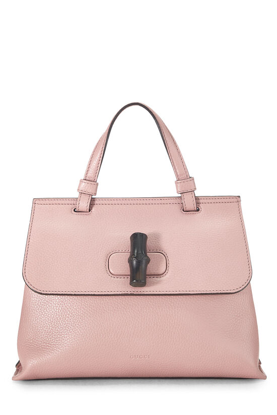 Pink Leather Bamboo Daily Handbag Small, , large image number 0