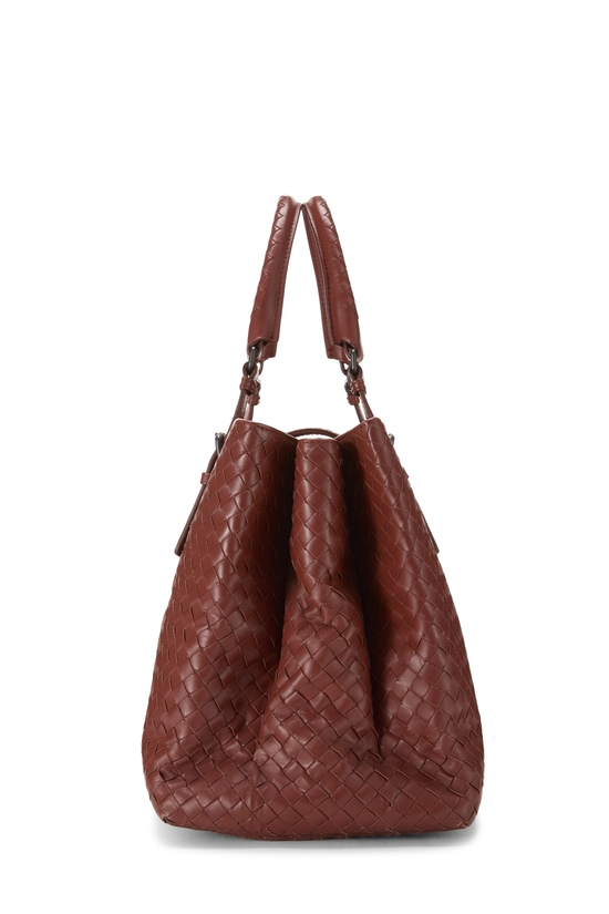 Brown Intrecciato Roma Tote Medium, , large image number 2