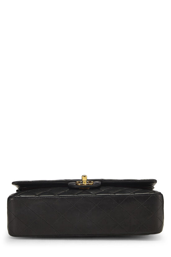 Black Quilted Lambskin Classic Double Flap Small