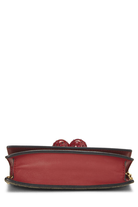 Red Original GG Supreme Canvas Cherry Convertible Clutch Mini, , large image number 4