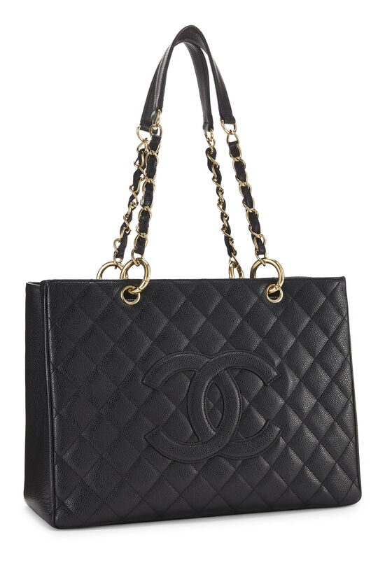 Black Quilted Caviar Grand Shopping Tote (GST), , large image number 1