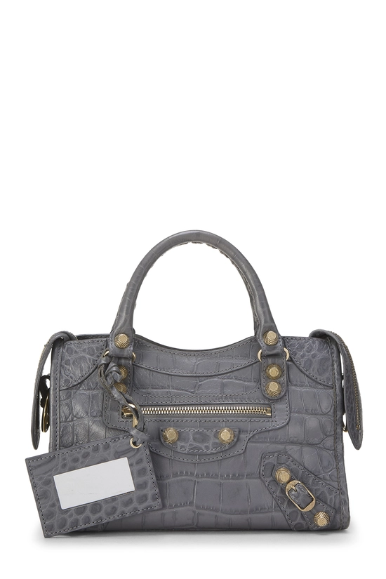 Grey Embossed Leather Classic City Mini, , large image number 0