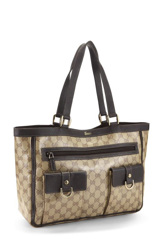 Brown Crystal Canvas Abbey Pocket Tote, , large image number 1
