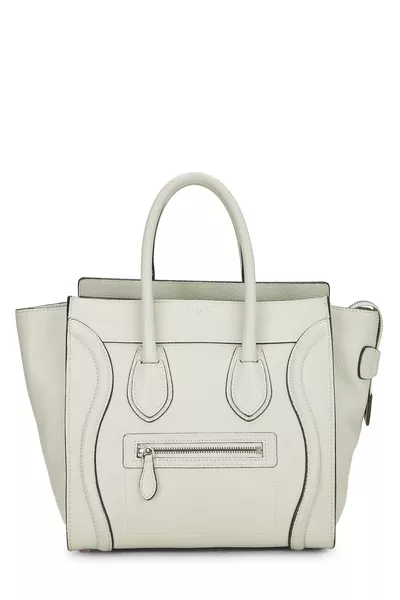 Grey Drummed Calfskin Luggage Micro