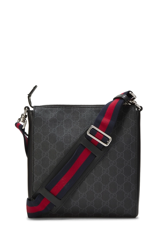 Black GG Supreme Canvas Double Zip Messenger, , large image number 3