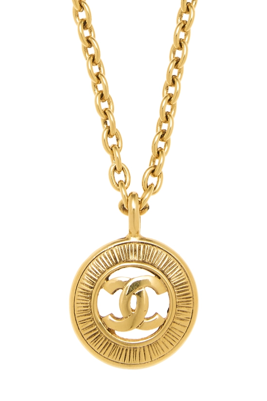 Gold 'CC' Sunburst Necklace Small, , large image number 1