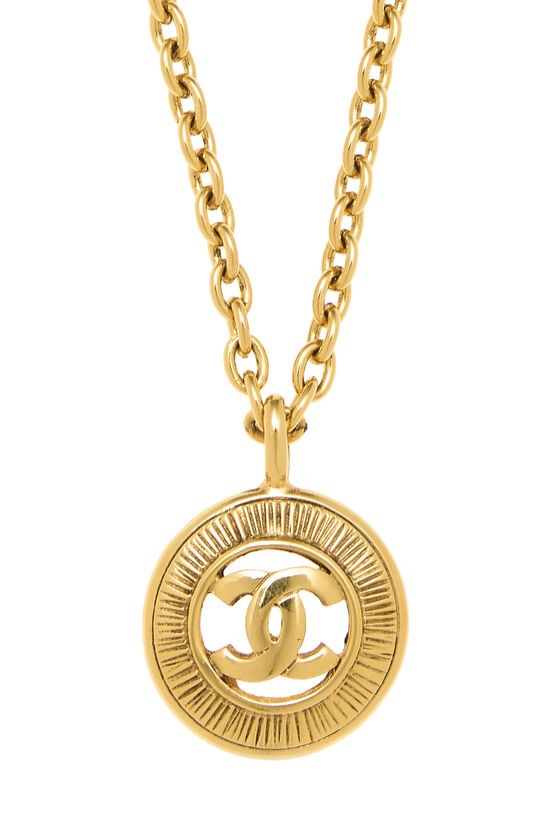 Gold 'CC' Sunburst Necklace Small, , large image number 1