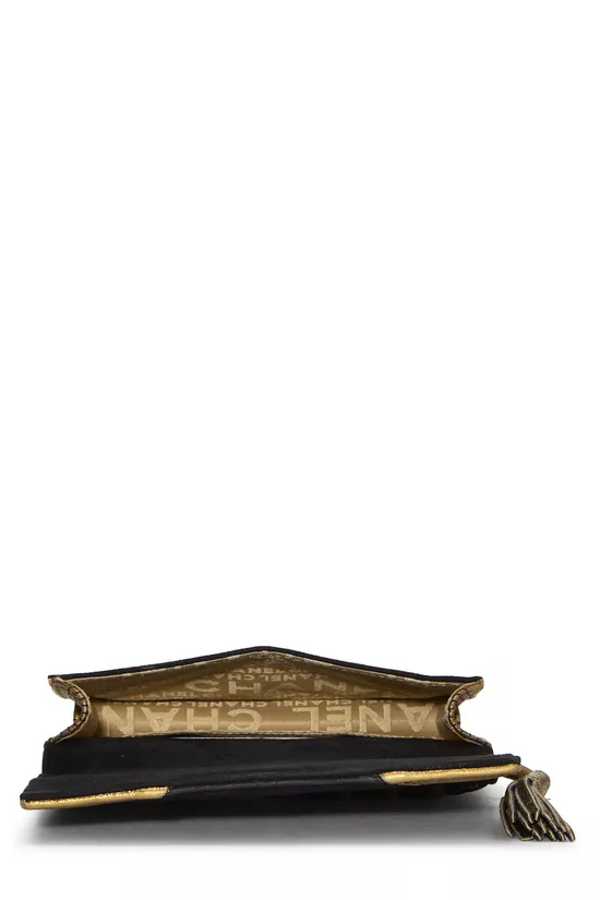 Black Quilted Suede Bible Clutch , , large image number 5