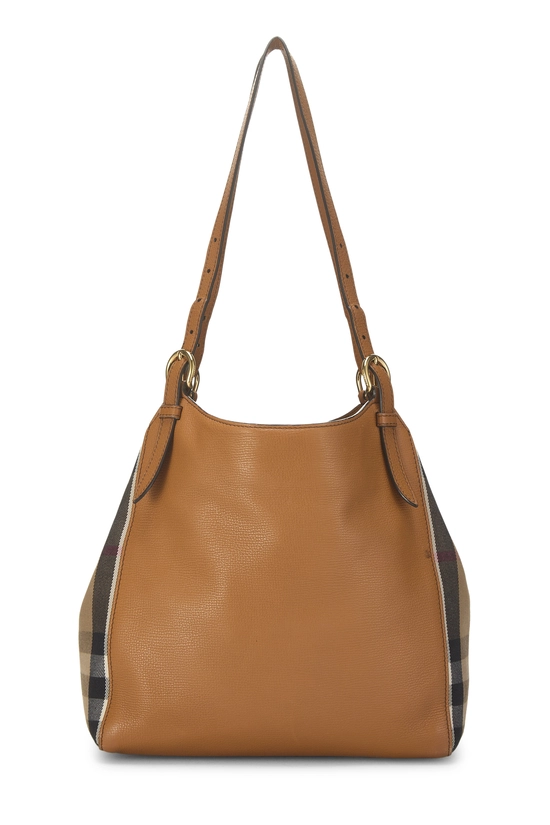 Pre-Owned Brown House Check Canvas Canterbury Tote QKBFWC1L0B006
