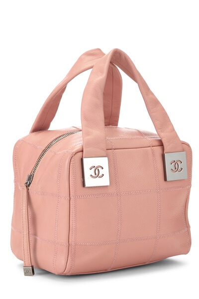 Pink Quilted Caviar Bowler Small, , large